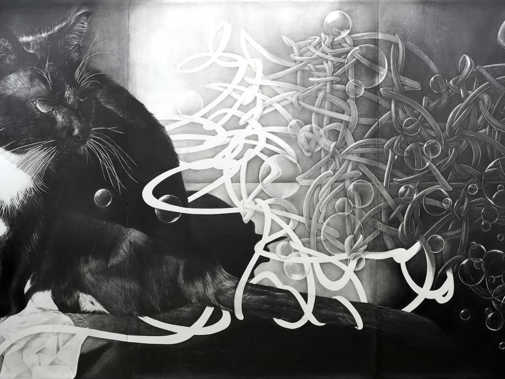 Bubbles artwork titled Bubbles by Mayuko Ono Gray in black and whiteProvi