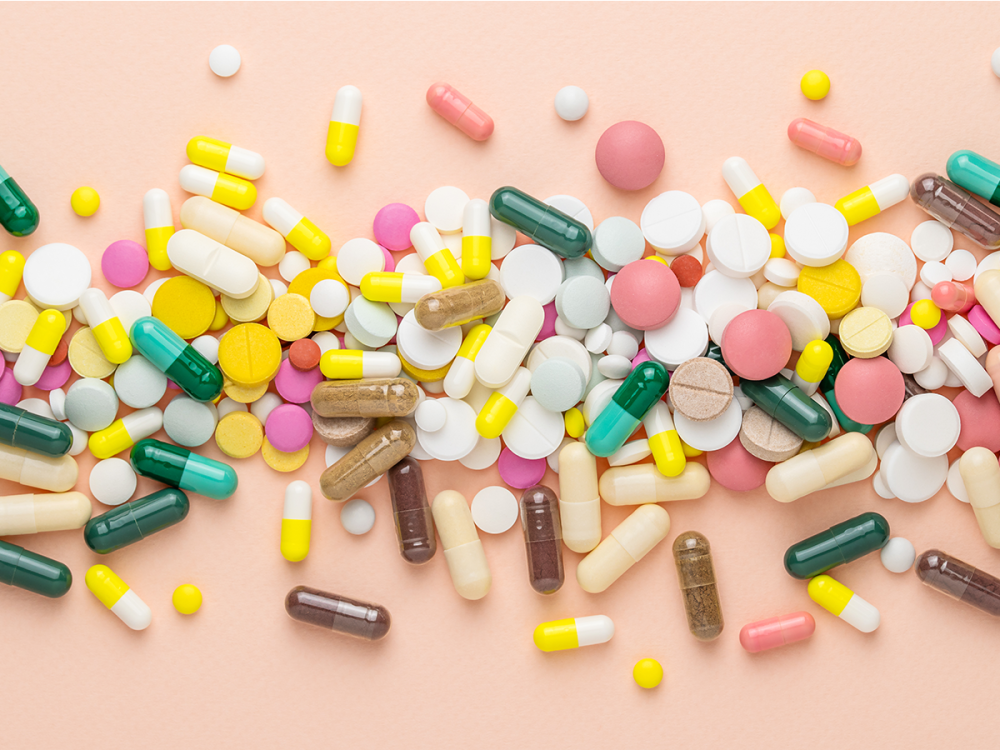 assortment of colorful pills and capsules